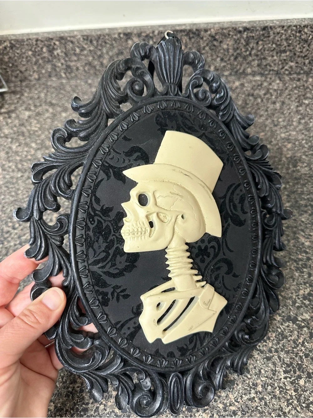 Gothic Halloween Male Skeleton 3D Framed Wall Plaque Decoration Victorian Gothic